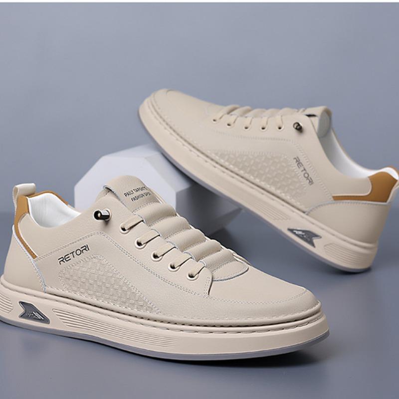 Fashion Fashion Platform Leather Casual Sneakers for Men Designer Soft-soled Men Board Shoes Spring Autumn New Light Male Sports Shoes