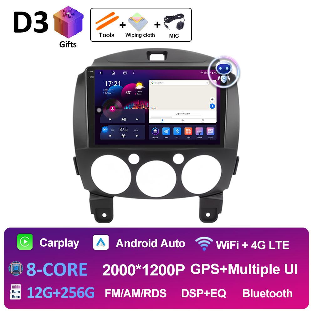 For MAZDA 2 Mazda2 2007 2008 2009 2010 - 2014 Android Smart System GPS Navigation Car Radio Player QLED IPS Screen Auto Tools BT