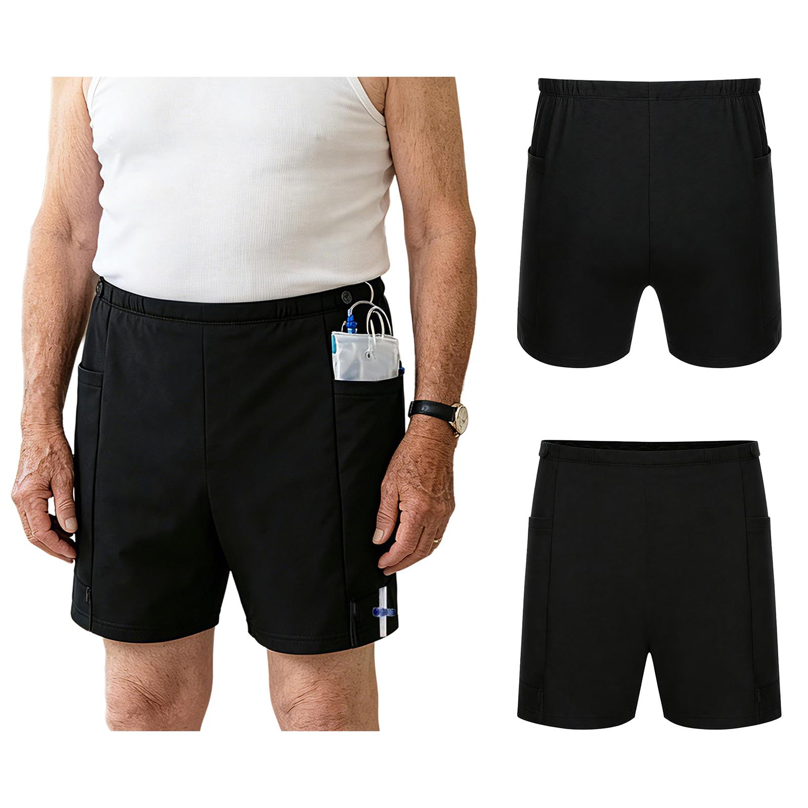 Tiaobug Postoperatieve Nefrostomie Onderbroek Verstelbare Tailleband Anti-slip Urine Opvangzak Shorts met Zakken voor Mannen Vrouwen XS