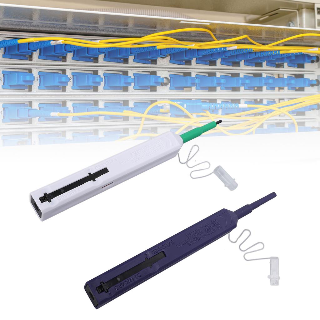 2Pcs Fiber Optic Cleaning Pen Kit 180° Rotatable Press Type Optical Fiber Connector Cleaner Pen for 1.25mmLC MU 2.5mm SC FC STE2000