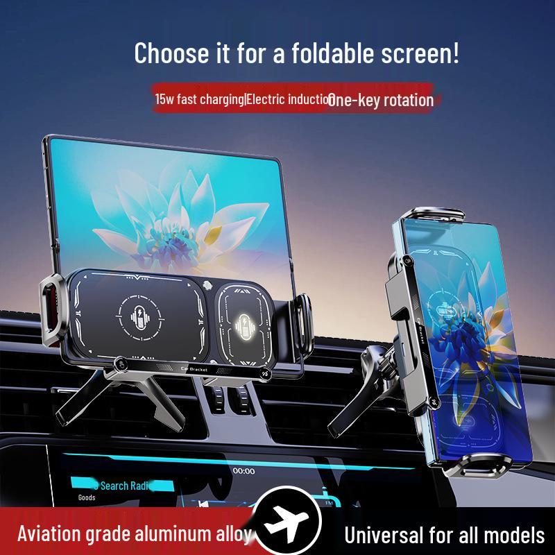 Foldable Wireless Fast Charging Car Phone Holder & Universal Interior Charger