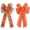 Harvest festival decor bow, party decorative bow, pumpkin ribbon bow