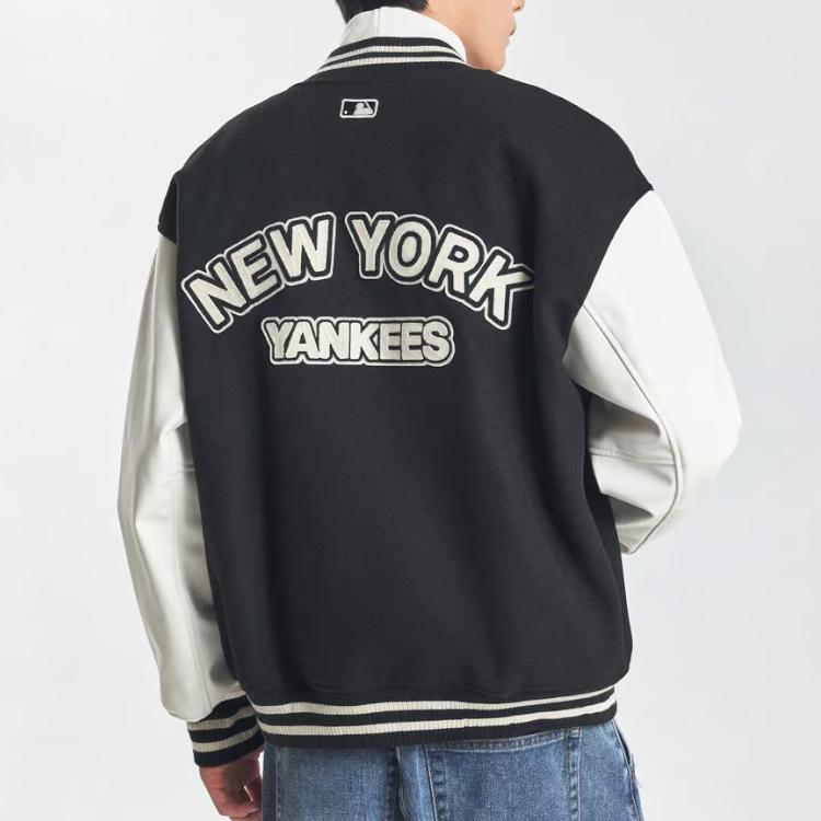 New MLB Baseball Jacket Unisex Black 3AJPV1046-50BKS