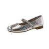 2025 New Summer Square Head Rhinestone Word with Mary Jane Shoes Women's Shallow Mouth Flat Bottom Evening Shoes