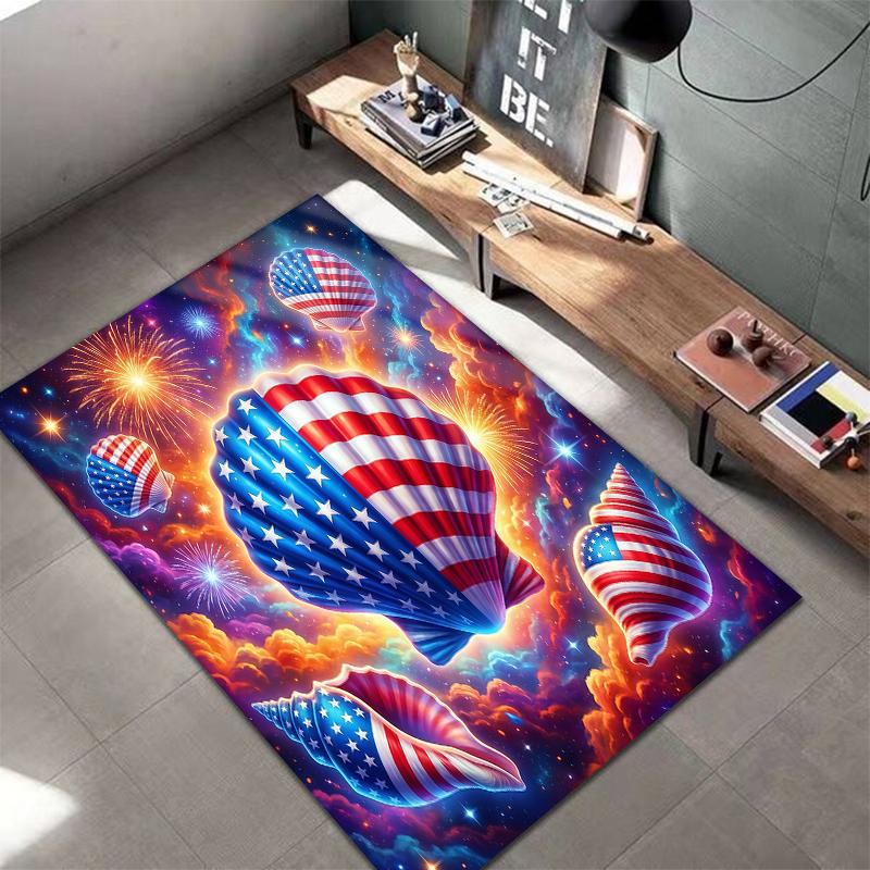 American Animal Pattern Square Carpet,Area Rug,Carpet Rug for Living Room Bedroom Sofa Playroom Decor,Non-slip Floor Mat,Holiday Birthday Gifts