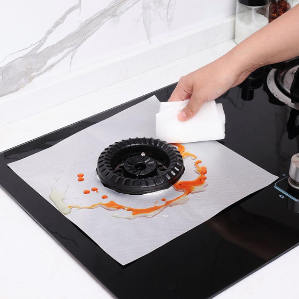 4PCS Anti-dirty Gas Stove Protector Oil-resistant Kitchen Stove Liner Covers  Restaurant