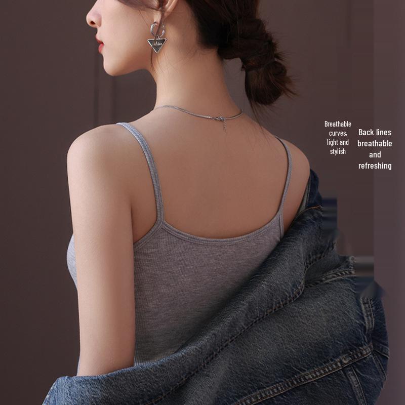 Übergröße Damen Racerback Spaghetti-Träger Tanktop - Anti-Expositions Ärmellose Unterwäsche