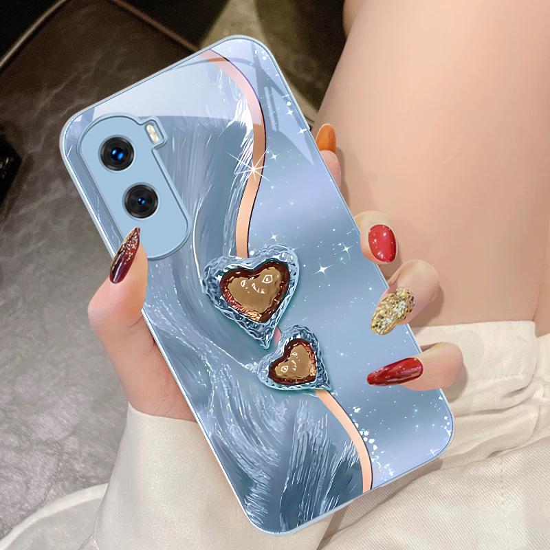 Bernstein Doppeltes Liebes-Für Honor 200 90 8X 9X Pro Lite P50 P40 Nova 10 11i P60 Magic4 6 Mate 20 50 Gehärtetes Glas Handyhülle