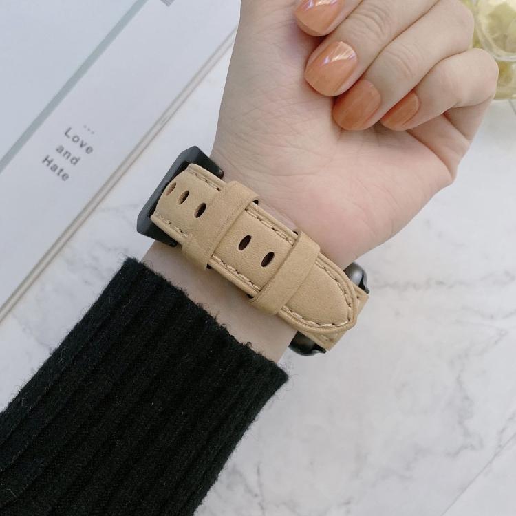 Big Head Buckle Leather Watch Band For Apple Watch Ultra 49mm&Watch Ultra 2 49mm / Series 9&8&7 45mm / SE 3&SE 2&6&SE&5&4 44mm / 3&2&1 42mm