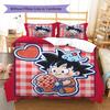 Dragon Ball Goku Pattern Bedding Quilt Set Quilt Cover Pillowcase Home Decoration Birthday Gift (1 * Duvet Cover + 2 * Pillowcase, Without Core)