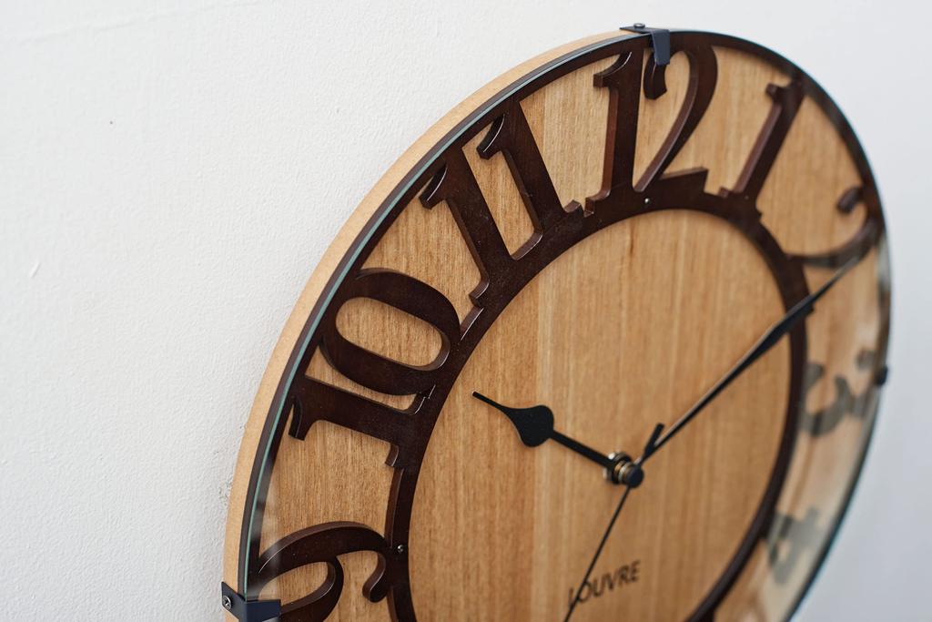 Interform Wall Clock Clock Muse Wood Wood Nordic Brown Black Radio-Controlled CL-8333 30×D4.5cm