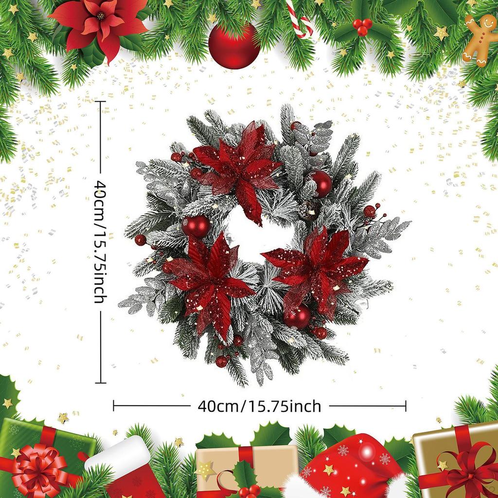 Christmas Wreath Door Garland Reusable Pinecone Hanging Xmas Decoration for Front