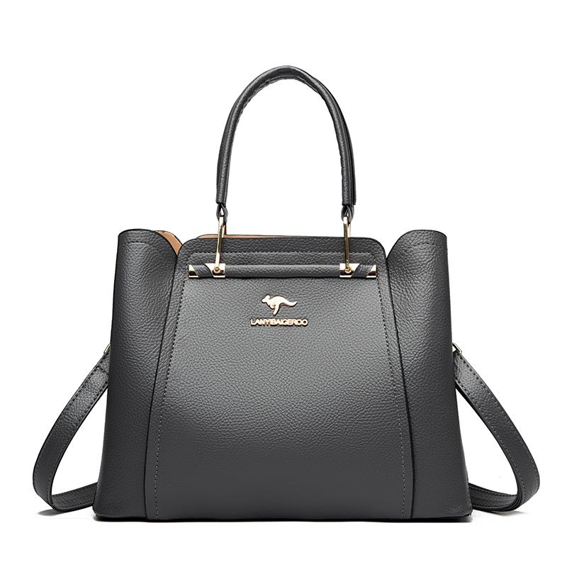 Luksus håndvesker i mykt skinn Damevesker Designer 3-lags skulder-crossbody-pose Dame Stor kapasitet Shopping Messenger Tote