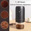 Portable 1800mAh Electric Coffee Bean Grinder 40 Gears External Adjustable Home Rechargeable Grinders Household Coffee Machine