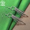 Gorgeous Jewelry 925 Sterling Silver Round Long Drop Earrings For Lady Charm Wedding Party Gifts Retro Earring Accessories