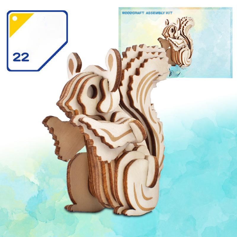 1Pc New Wooden Dinosaur Puzzle Creative Handmade DIY Model Three-dimensional Puzzle, Holiday Gifts