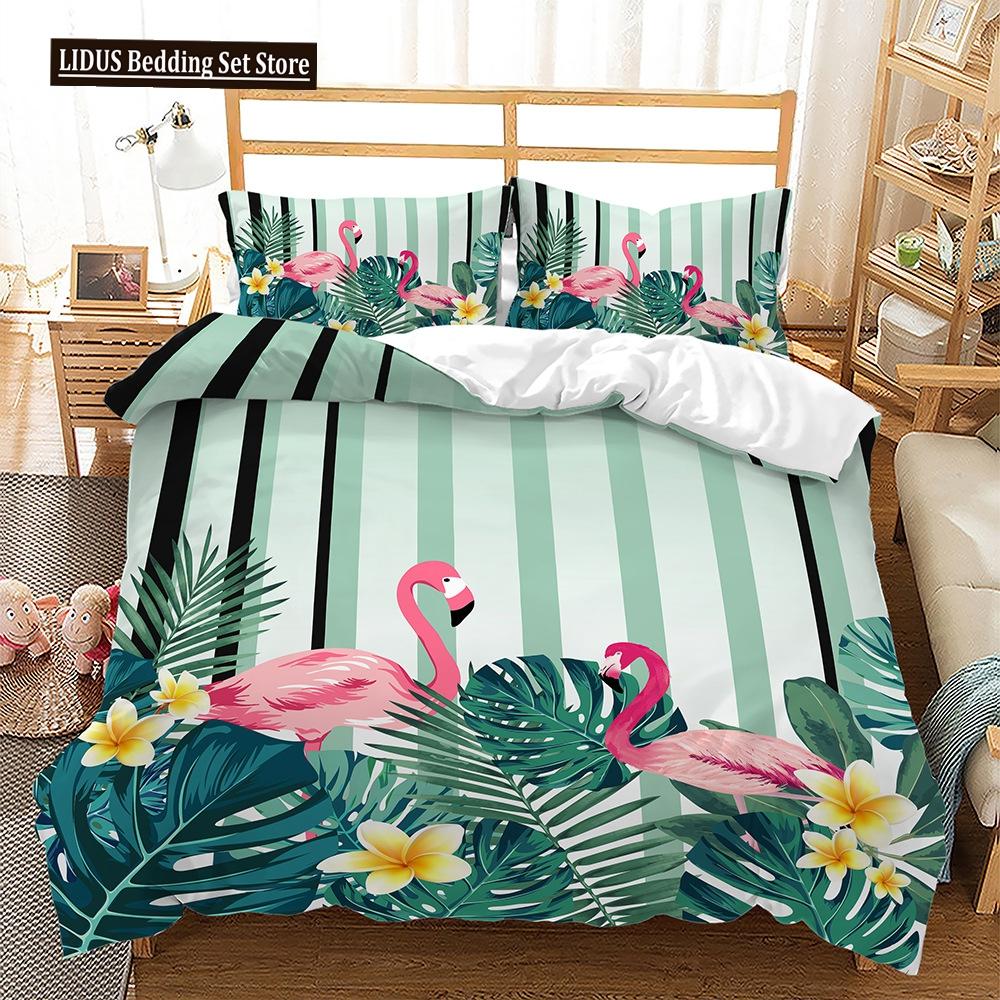 Four-leaf Clover Duvet Cover Set Green Leaves With Good Luck Polyester Comforter Cover For Kids Boy Girl Bedding Set King Size