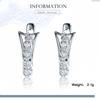 Ohrclips aus 925er Silber mit Zirkonia im Vintage-Stil, anlaufgeschützt, für Damen