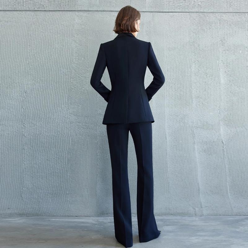 Elegant Spring & Autumn Chinese Buckle Suit Set for Women with Micro Flare Pants