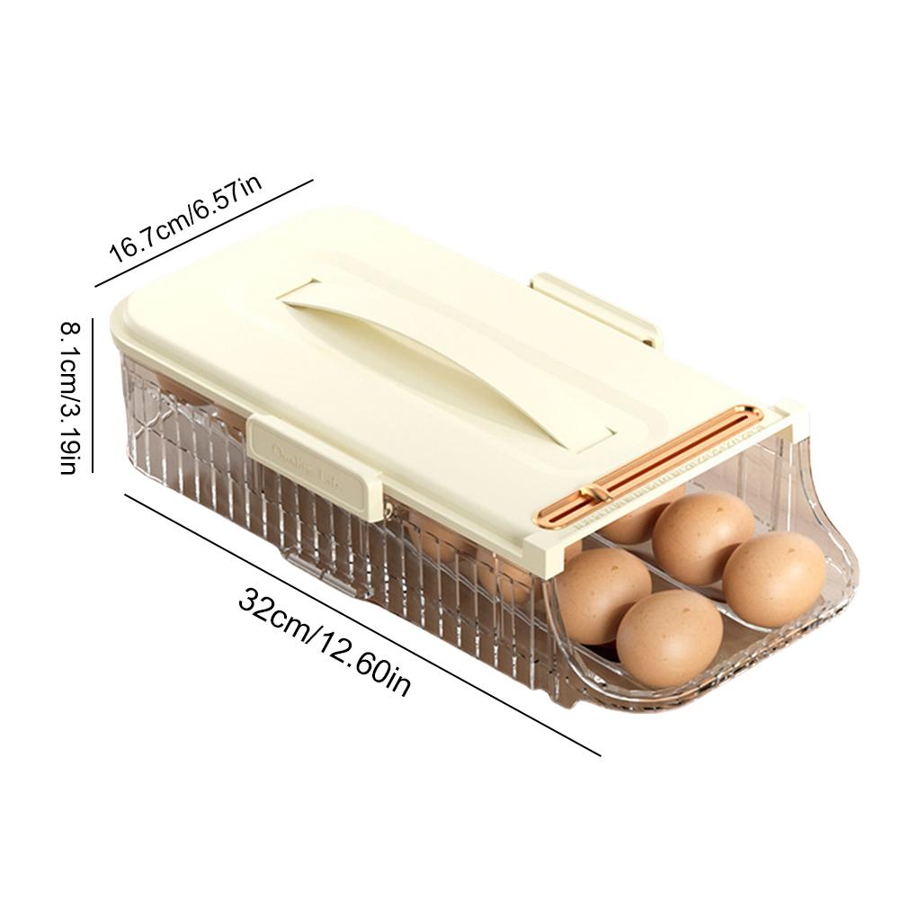Fridge Egg Dispenser Space Saving Fridge Egg Rack 1/2/3 Layer Rolling Eggs Dispenser Organizer for Refrigerator Kitchen Cabinets