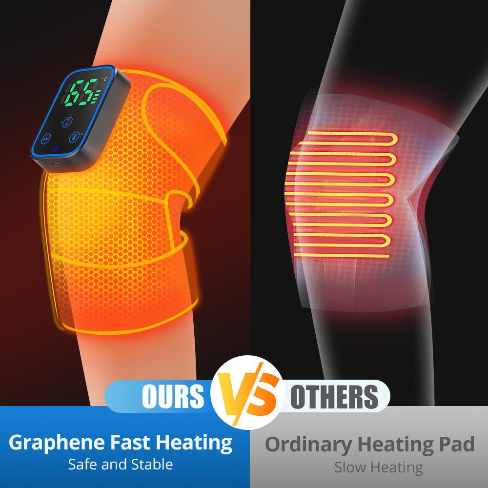 Portable Wireless Hot Compress Vibration Knee Massager with APP Control Knee Shoulder Elbow 3-in-1 Relieve Joint Pain and Pressure