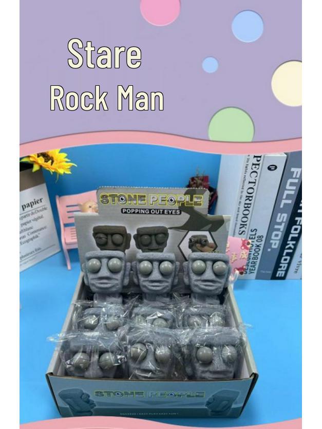 Creative Stress Relief Pop-Out Eye Rock Man Squeeze Toy for Kids: Funny Venting Gadget