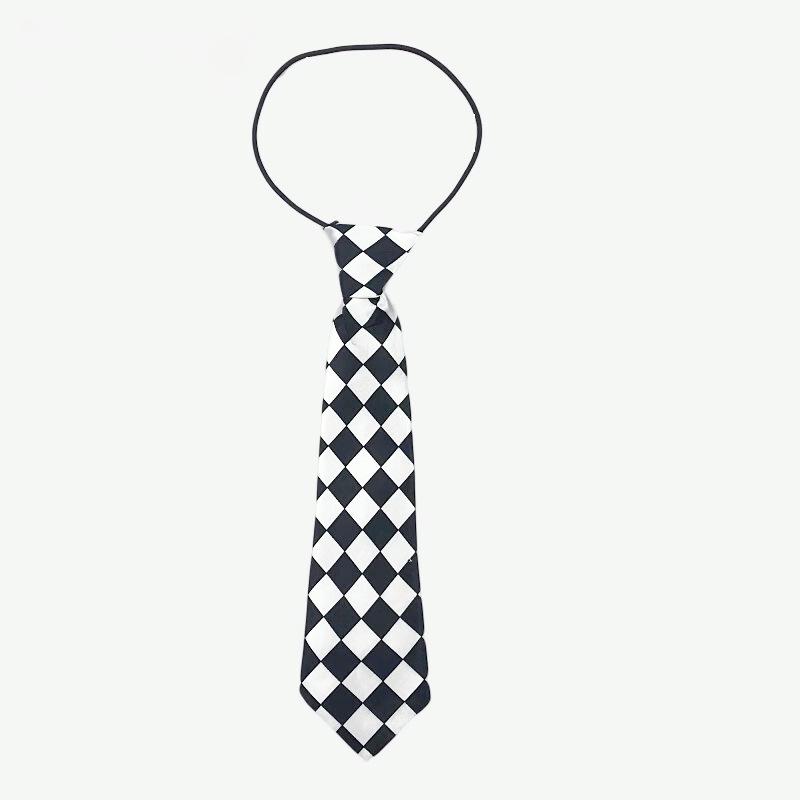 2024 Children'S Lazy Tie Black And White Color Children'S School Kindergarten Tie