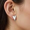 Heart Studs Earrings Creative Ear Accessory Heart Ear Studs Alloy Texture for Teens Youthful Fashion Lovers Present