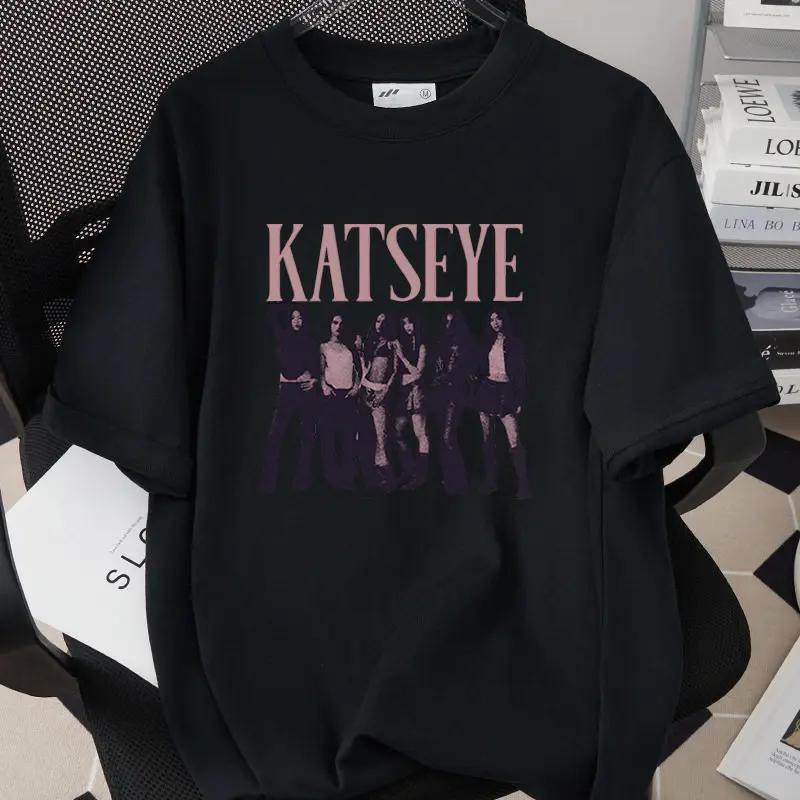 2026 Bestselling Korean Girl Group Katseye Printed Fan Concert Tshirt Short Sleeved Fashionable Casual Daily Fan Outfit Top