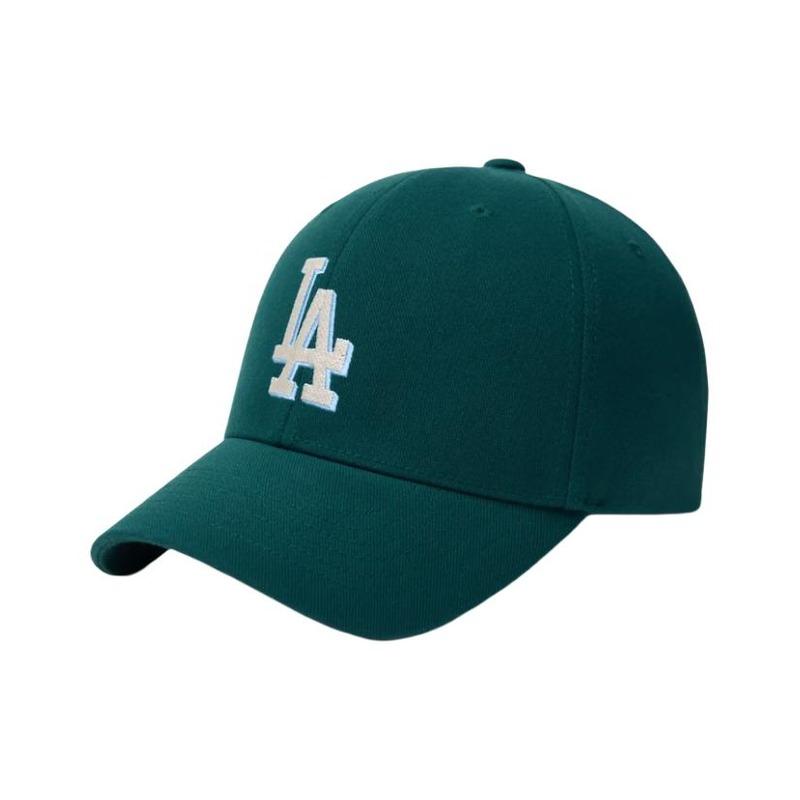 MLB Logo Embroidery Polyester Fiber Polyurethane Cotton Peaked Cap Unisex Couple Style Green 3ACPV084N07GND
