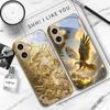 Golden Chicken Luxury For iPhone 16E 15 Pro 14 13 Plus 12 mini 11 15Pro 14Max 13Plus XR Xs X 16 Pro Max Golden glass phone case