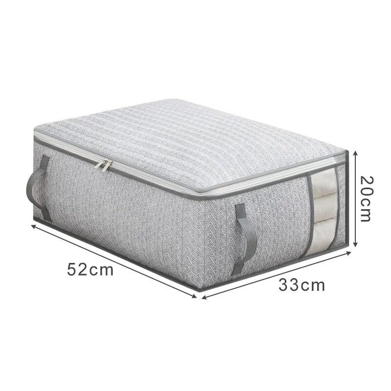 

Сумка для хранения одеял из нетканого материала, большой вместительный шкаф, органайзеры для одеял, пыленепроницаемое одеяло, контейнер для хранения одежды M-52x33x20cm серый