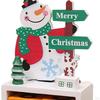 Christmas Calendar Desk Decoration, Calendar,Rustic with Number Blocks Tabletop for Office Living