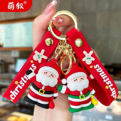Cartoon Cute Christmas Snowman Keychain Santa Claus Gingerbread Man Pendant Backpack Car Key Chain Festival Gifts Wholesale