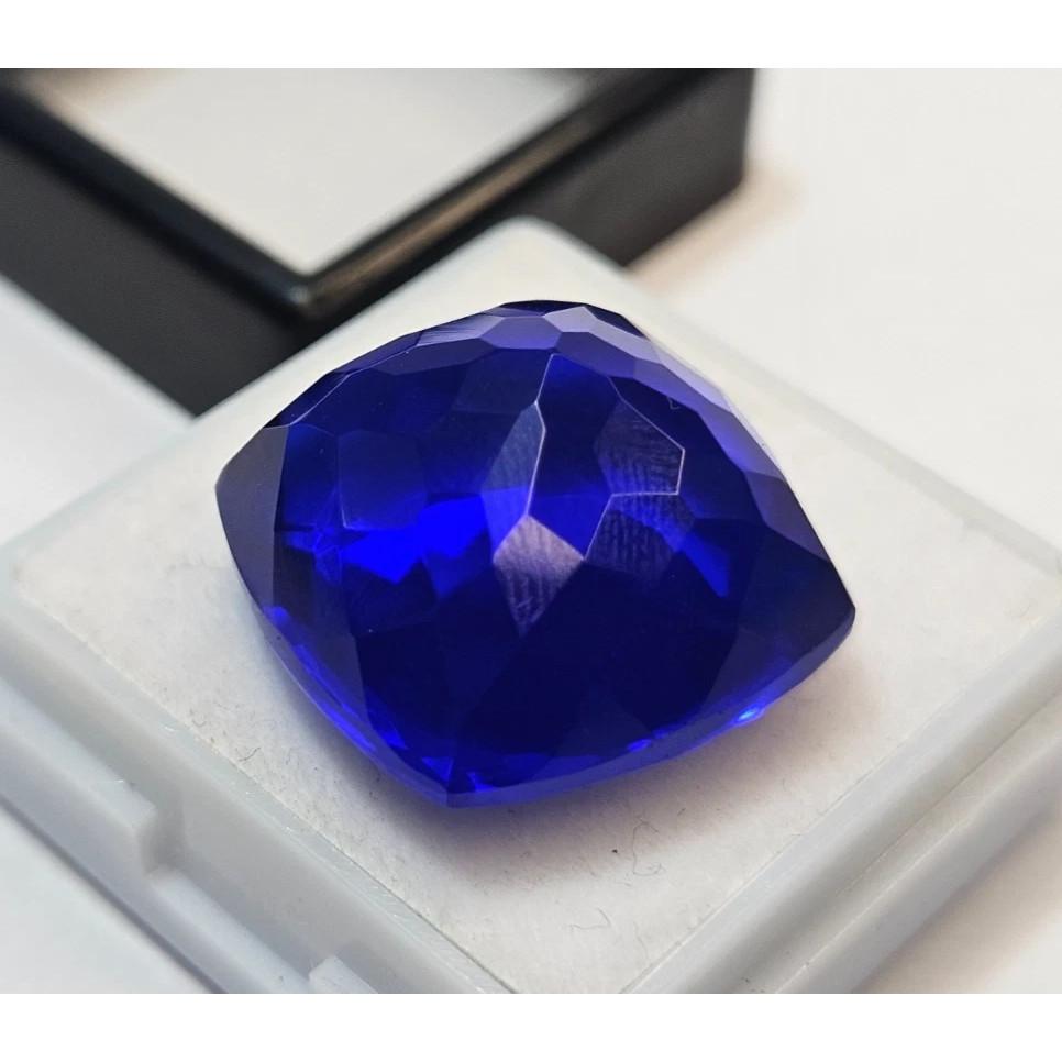 Blue Tanzanite Natural 20+ Ct Cushion Cut Fabulous Certified Loose Gemstone