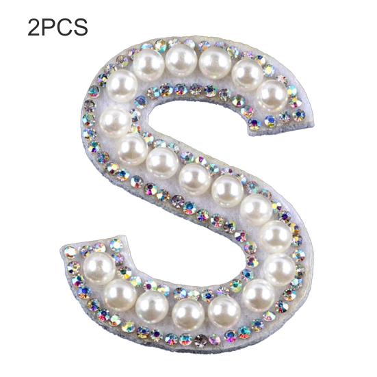 2Pcs DIY Handmade Patch Decor Fabric Adorable English Letter Shape Patch Sticker for Bag