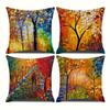 Creative 3D Oil Painting Tree Cushion Pillow Cover Fashion Decorative Cushion Case Modern Home Sofa Throw Pillow Cover