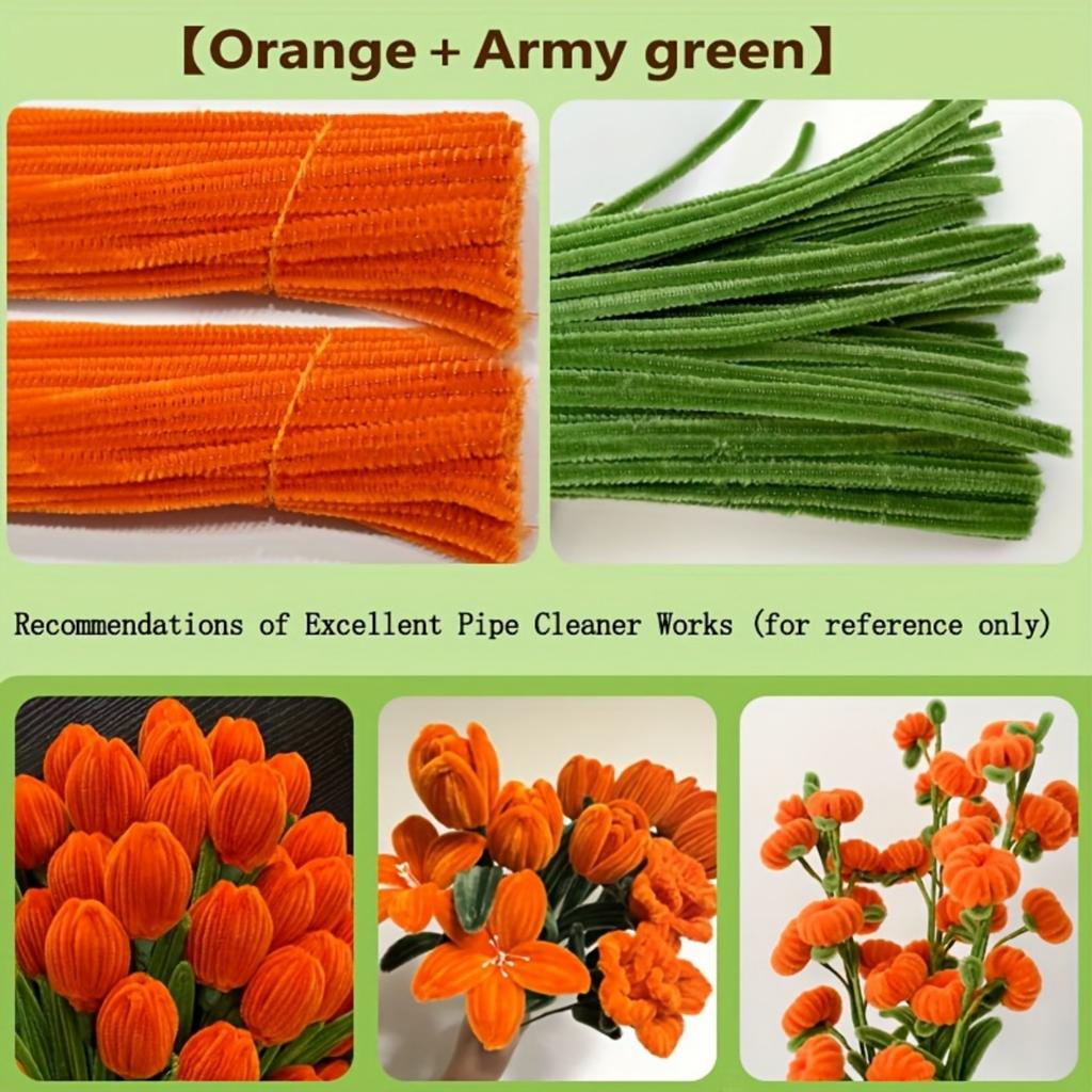 200 Pcs Pipe Cleaners Craft Supplies 2 Assortment Pastel  Color Chenille Stems for Art and Craft Project Creative DIY Decoration