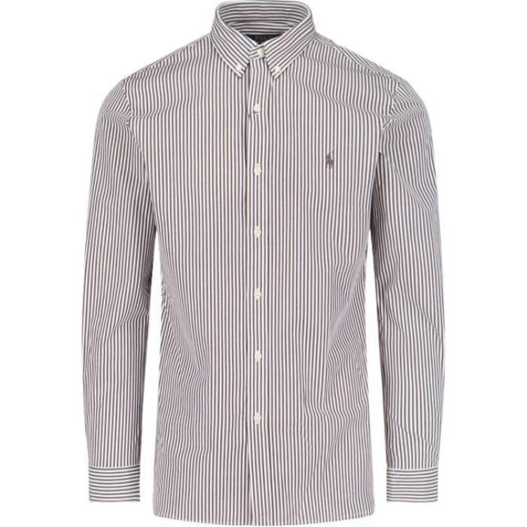 

Polo Ralph Lauren Рубашка мужская в полоску с плоским воротником, однобортная, с длинным рукавом, синяя 710929344-011 S