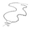 Vintage Multi Accent Pendant Necklace Adjustable Stainless Steel Chain Lightweight Versatile Jewelry For Women