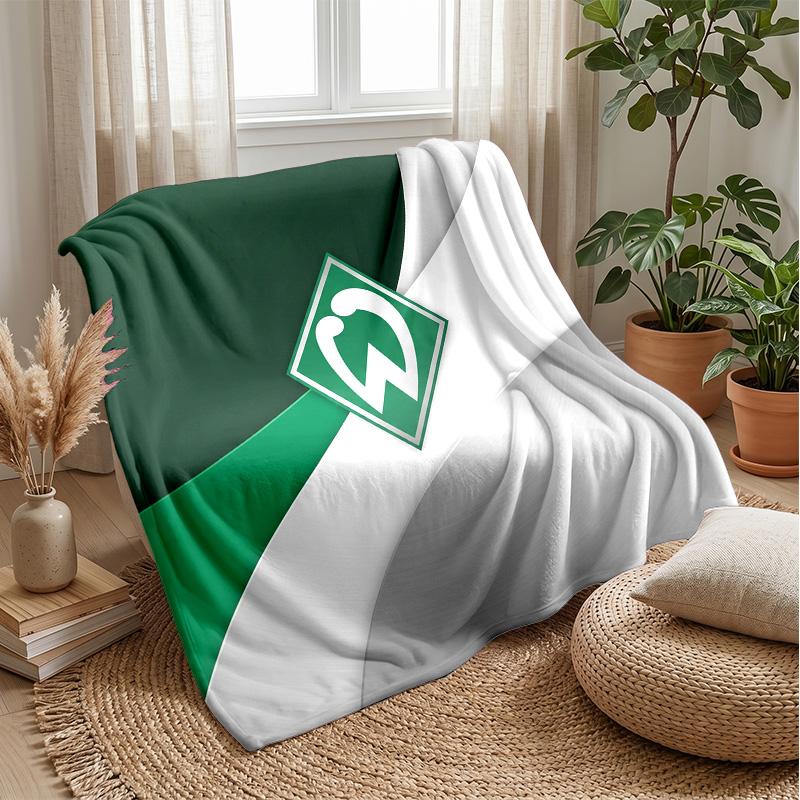 Coperta in Flanella con Stampa Calcio Werder Bremen, Coperta Morbida Calda Leggera per Divano Letto Campeggio