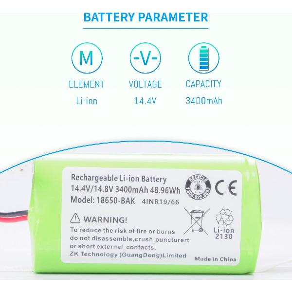 Replacement RVBAT850 Battery for Shark Ion R75, R85, S87, RV761, RV771,RV850C, RV1000S, RV1001AE, RV1100VL, UR1000SR, RV700_N, RV720_N Vacuum