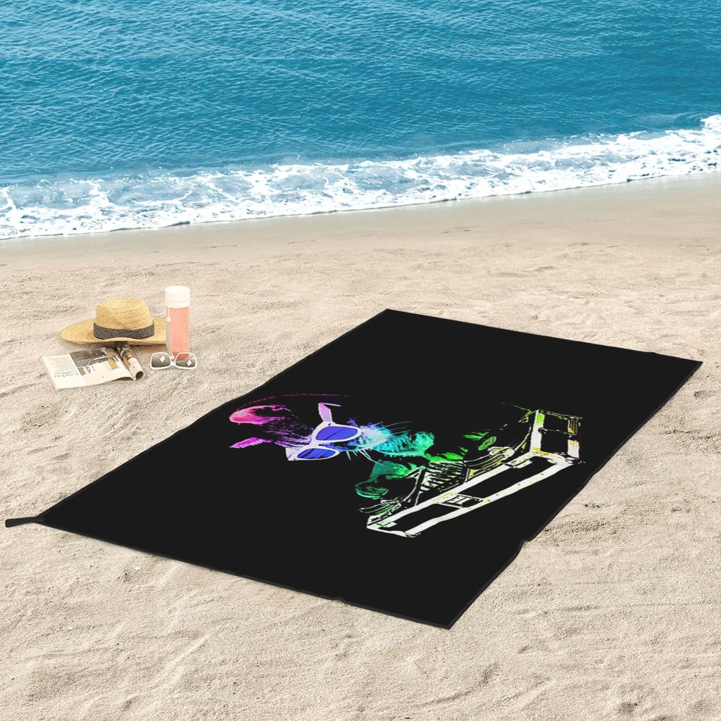 House Cat Rainbow Dj Kitty Beach Towel Soft Microfiber Quick Dry Absorbent Quick Towels For Yoga