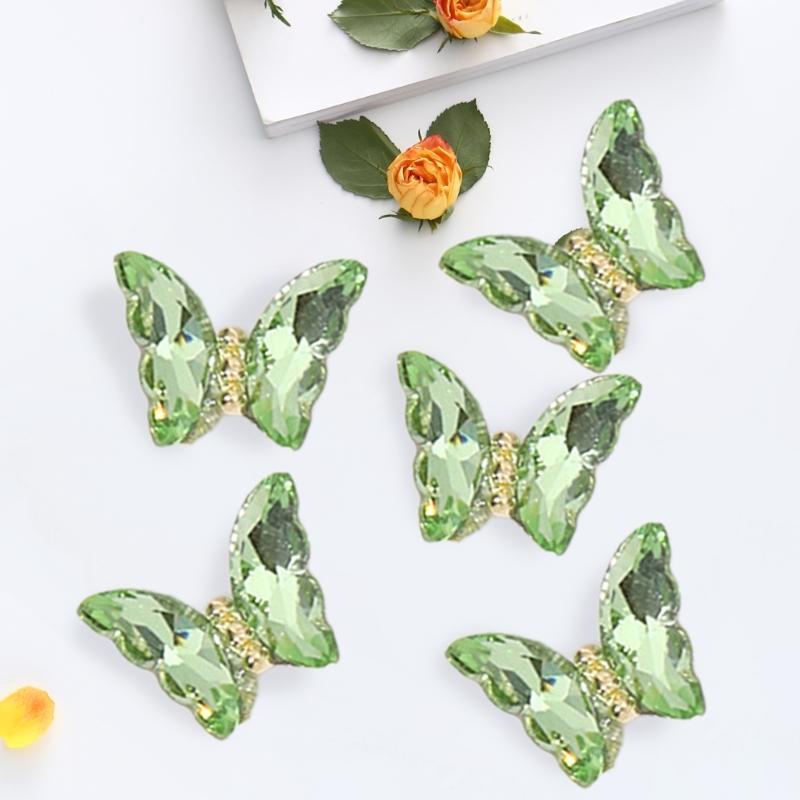 1Bag Butterfly Nail Charms Eye Catching Decorations with Rhinestones DIY Project Clothing Embellishment