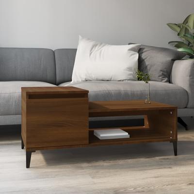 Vidaxl Coffee Table, Brown Oak100X50X45 Cm, Wood-Based Material