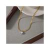 Classic Oval Zircon Pendant Necklace for Women 18K Gold PVD Plated Stainless Steel Snake Chain Necklace Fashion Jewelry