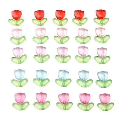 20 Set/sacchetto Perline Tulipano Acriliche Per Collana Bracciale Orecchini Fai da Te Creazione Gioielli Accessori Artigianali
