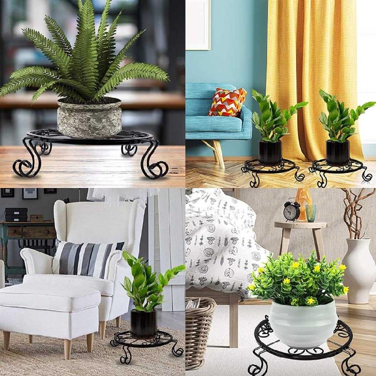 Iron Art Garden Decor Plant Pot Stand Indoor Outdoor Flower Pot Simple Design