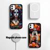 Catrina Beautiful Rose Girl Skull Phone Magnetic Case For IPhone 16 14 13 12 11 15 ProMax Plus For Magsafe Wireless Charge Cover