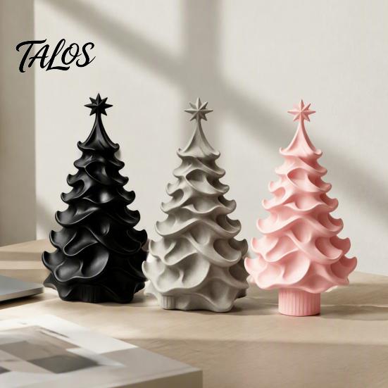 Interior Decorative Accents 3D Printed Christmas Tree Ornament, Modern Minimalist Tabletop Decor Holiday Gift for Friends Home Office Display, Festive